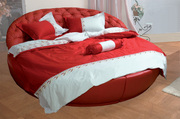 Круглая кожаная кровать Бартоломео  -Новогодняя цена!!!