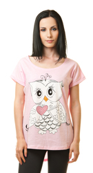 Розовая футболка 100% хлопок с изображением совы за 90 грн.