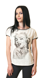 Ультрамодная футболка с изображением Мэрлин Монро и кружевной спиной