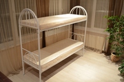 Кровати металлические двухъярусные для общежитий,  односпальные кровати для хостелов