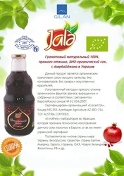 Гранатовый сок  прямого отжима,  органический,  с Азербайджана в Украине