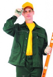 Куртка ЛИДЕР,  тк.Zibo (65%п/э+35%х/б),  т.зелёный