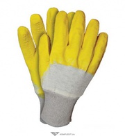 Перчатки трикотажные ЭКОНОМИК с латексным покрытием желтого цвета,  RGS