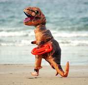 Недорого надувной костюм Динозавра для взрослого (Тирекс)